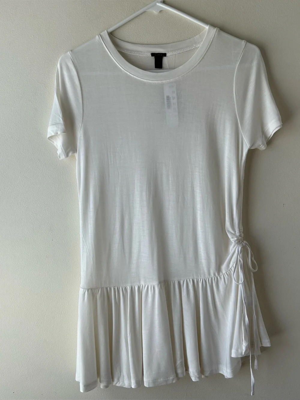 J. CREW Gathered Drawstring Peplum T-Shirt Tee